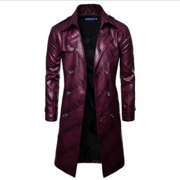 red leather trench coat mens