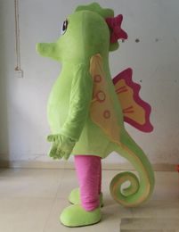 2018 Hot sale the green seahorse mascot costumes for adult hippocampi mascot costume suit