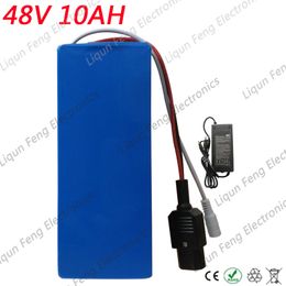 EU US No Tax E-Bike Battery 48V 10AH 500W Lithium Battery 48V with 54.6V 2A Charger Bulit-in 30A BMS 48V Electric Bike Battery