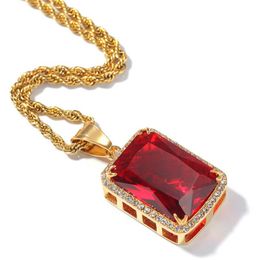 Pendant Necklace Bling Cubic Zirconia Ice Out Gold Plated Jewelry Designer Hip Hop Rope Chains Necklaces