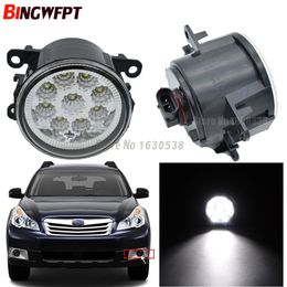 2pcs/pair Fog Lamp Assembly Super Bright LED Fog Light 9 piece chips white yellow For Subaru Outback 2010 2011 2012 US Model