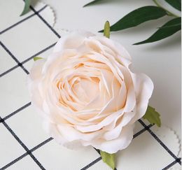 9CM 9Color Artificial Flower Heads Rose For DIY Supermarket Background Road Led Wedding Silk Decorative Flower Flower Bouquet GB632