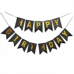15 Colours HAPPY BIRTHDAY Paper Hanging flags Banner Set Home Decor Baby Shower Favours Christmas Birthday Party DHL