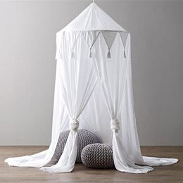 Pure Color Simple Design Kid Baby Bed Canopy Bedcover Mosquito Net High Quality Cotton Bedding Round Dome Tent Household275U
