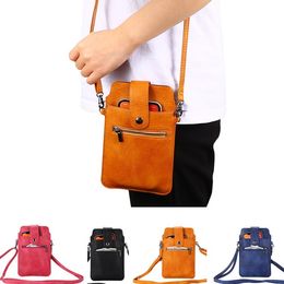 -New Color Flap Senhoras Telefone Móvel Ombro Saco Casual Hasp Messenger Bag Moda Saco Pequeno