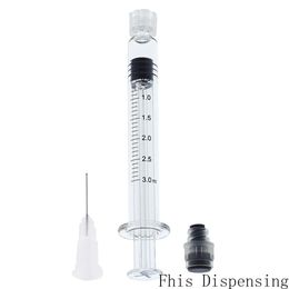 New Luer Lock Syringe with 27G Tip Head 3ml (Gray Piston) Injector for Thick Co2 Oil Cartridges Tank Clear Colour Cigarettes Atomizers