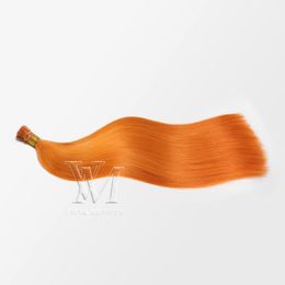 hair drawn Australia - VMAE11A I TIP organge Blonde 100g Indian European Straight Keratin Stick Double Drawn 100% Remy Virgin Pre bonded Human Hair Extensions