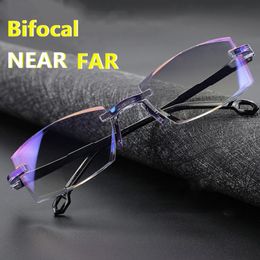 Fashion Ultralight Rimless Reading Glasses Women Men Business Anti-Blu-Ray Computer Reading Glasses Presbyopia Reader +1.0--+4.0 choose