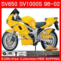 Body For SUZUKI SV650S SV400S SV1000S 98 99 00 01 02 26HC.23 SV 650S 400S 1000S SV650 SV400 S 1998 1999 2000 2001 2002 hot yellow Fairing