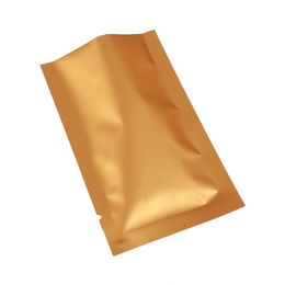 Flat Pouches Double Sided Gold Heat Sealable Metallic Mylar Open Top Packaging Bag 100pcs