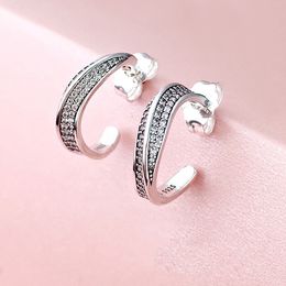 New wavy earrings 925 sterling silver for Pandora Jewellery fashion elegant high quality ladies earrings with original box