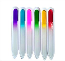 새로운 도착 다채로운 크리스탈 유리 네일 파일 매니큐어를위한 내구성 네일 케어 네일 도구 UV 폴란드어 도구