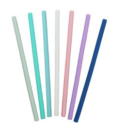 23CM Bent and Straight Reusable Silicone Straw Food Grade Fold Wide 8mm Straw Colorful Flexible Drinking Straws for Bar Home Party Travel
