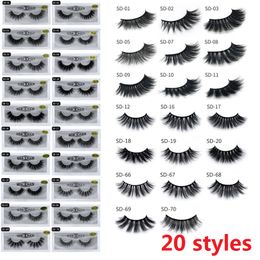 20 Styles 3D Mink Hair False Eyelashes Thick Cross Long Lashes Soft Multilayer Wispy Fake Mink Eyelashes Extension Makeup Tools