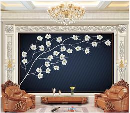 Custom Photo Wallpaper For Walls 3D mural wallpapers Modern flower tree living room mural TV background wall decorative painting wall papers