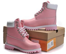 Boots Hot Sale- Winter Waterproof Outdoor Boot Couples Leather High Cut Warm Snow Boots Casual Martin Boots Hiking Sports Trainer Shoes Sneakers pink