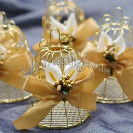 Metal Bird Cage Favor Box Bell Tin Boxes Party Favors Event Shower Table Ferro Holder Wedding Favors Supplies