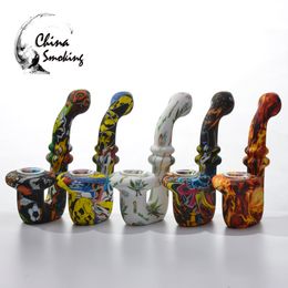 DHL Silicone Sherlock Pipe With Glass Bowl Replacement Dab Food Grade Hookah Bongs With pictures hand pipe