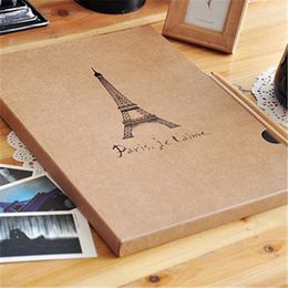 Paper Products High Quality Romantic Eiffel Tower Photo Album A4 Handmade Vintage DIY Scrapbooking Photoes Albums
