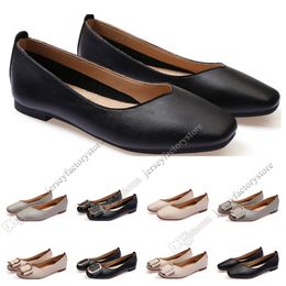 Zapato plano para mujer, talla lager, 33-43, cuero para mujer, niña, color nude, negro, gris, novedad, zapatos de vestir para fiesta de boda, cuarenta y cuatro