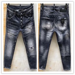 new brand of fashionable european and american mens casual jeans highgrade washing pure hand grinding quality optimization la982