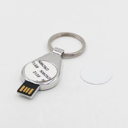 Sublimation Metal Blank U Disc 8G Chip with Keychain DIY heat thermal transfer printing Blank Crafts