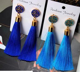 Gold Rose Hollow Out Women Earrings Colourful Fringed Earrings Fashion Tassels Earring 2019 Jewellery For Women 9 Colours