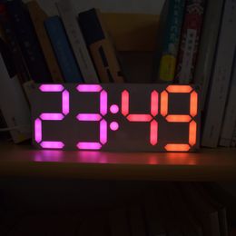Freeshipping DS3231 DIY 4-digit Digital LED alarm Module Clock Kit with Rainbow Colors and Transparent Case