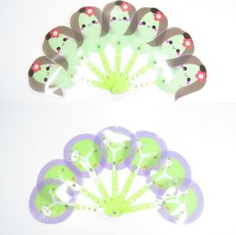 Lovely cartoon seven leaf fan summer hand-held plastic fan students folding fan small portable mini children fans Kids Summer Gift Toys