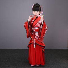 Childrens Roupas Folk Dança Chinesa Fato Tradicional Girl Antigo Drama Tang Dynasty Han Ming Han