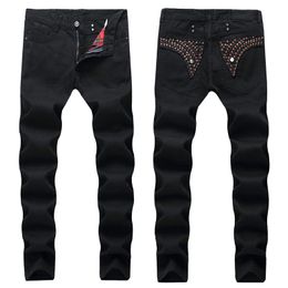 mens jeans New Straight Fit Biker with Zip Men s Clothing Distrressed Hole Streetwear Style Luxury Robin designer jeans High quality jeans for mens