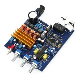 Freeshipping Tpa3116 Lm1036 Bluetooth 2.0 Class D 2 Channel Amplifier Board 50W+50W With Treble Bass Adjustment 50mA