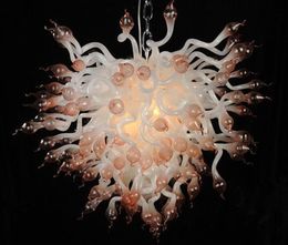 Lamps Custom White and Grey Mix Colored Hand Blown Glass Chandelier Home Lighting DIY Villa Decor Artistic Chandeliers