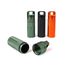 EDC Survival Tools Kit Waterproof Seal Bottle Tank Capsule Storage Container Hard Anodized Black Green Orange