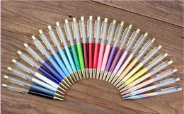 NEW Novelty DIY Blank Ballpoint Pen Student Glitter writing pens Colorful Crystal Ball pens Free Ship