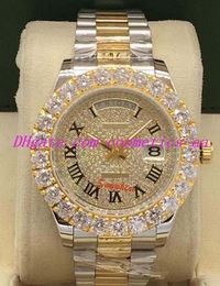 With box Watch 6Style Mens Bigger Diamond Bezel Diamonds Dial 43mm Calendar Automatic Fashion Men's Watches Sapphire Luminous Wristwatch