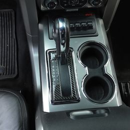 Carbon Fiber ABS Car Gear Shift Trim Panel Decoration For Ford F150 Raptor 2009-2014 Interior Accessories222H