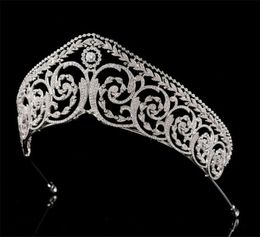 Pageant Tall Crowns Tiaras Wedding Bridal Zircon Headband Hair Accessories Headpiece Ornament Fashion Women Party Headdress Jewelry Gift