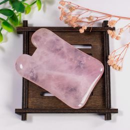 Hot Charms Natural Rose Quartz Stone New Body Care Scraping Board SPA Therapy Gua Sha Massager Antistress Guasha Board Massage Tool free