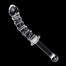 Women Glass Dildo Sex Pyrex Crystal Dildo Glass Sex Toys for Woman Anal Toys Adult Crystal Female Sex Products with handle Y191022