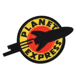 Planet Express Space UFO Iron On Embroidered Clothes Patches For Clothing Stripes Badges Stickers Garment Appliques wholesale