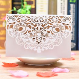 200pcs Laser Cut Wedding Invitation Cards Cover Hollowed Lace Envelopes for Bridal Shower Engagement Birthday invites