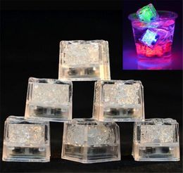 Xmas Gift Romantic LED Ice Cubes Fast Slow Flash 7 Color Auto Changing Crystal Cube For Valentine`s Day Party Wedding Water-Actived Light-up