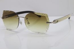 Wholesale-2019 New Customise Logo or Your name Sunglasses Unisex glasses 8200762A Original White Inside Black Buffalo Horn Sunglasses Hot