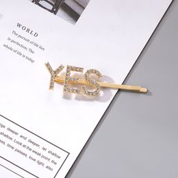 European and USA Hot Selling Hairpins Fashion Make up Crystal Hair Clips Women Girls Gold Color