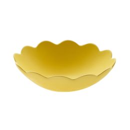 7.5 inch Floral Shape Salad Bowl Matte Finish with Wave Rim Stackable Ceramic Dinnerware for Pasta Soup Fruit 23 Ounce