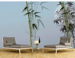 wallpaper for walls 3 d for living room New Chinese style bamboo flowers and birds background wall painting