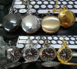 Mix 4Colors Quartz watches Necklace Chain Bronze pocket Roman watches PW080