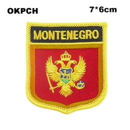 Montenegro Flag Embroidery Iron on Patch Embroidery Patches Badges for Clothing PT0004-S