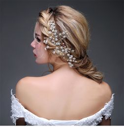 Wholesale-Crystal Flower Hair Comb Bridal Hair Vine Accessories Handmade Wedding Jewellery Headpiece Women Headwear